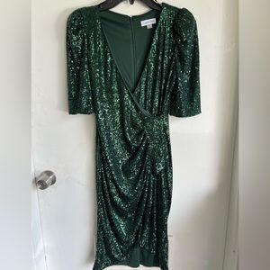 Calvin Klein Women’s Short Sleeve V-Neck Sequin Sheath Dress size 4
